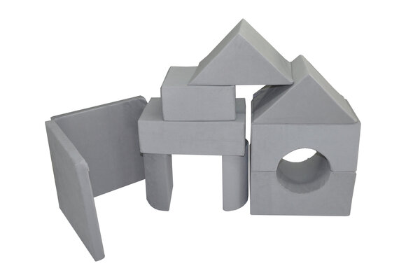 Foam blokken - soft play - ITAKA - 9 delig - grijs