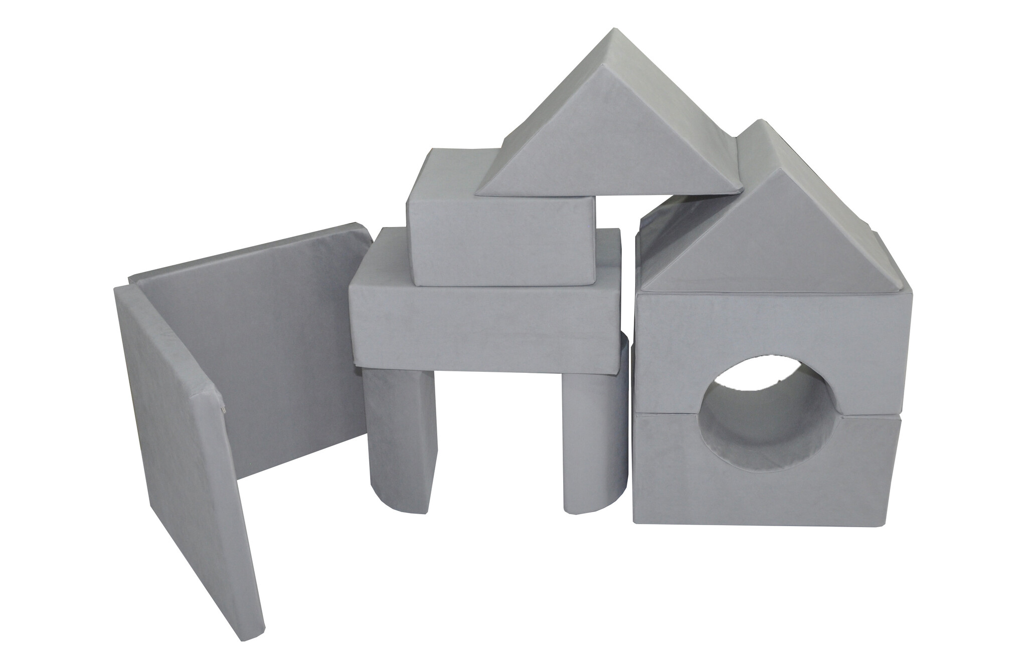 Foam blokken - soft play - ITAKA - 9 delig - grijs