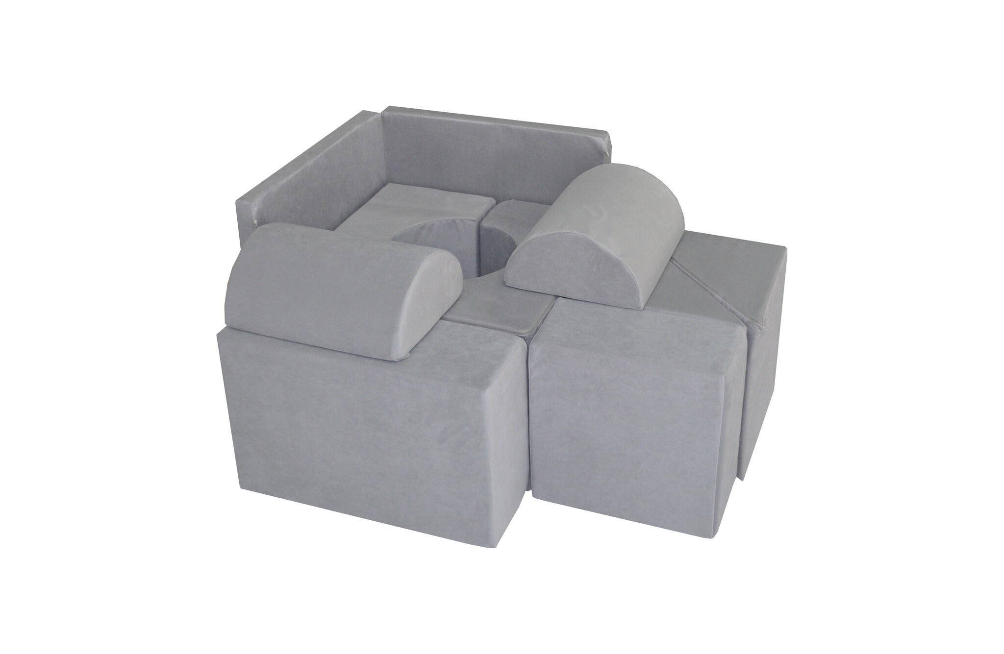 Foam blokken - soft play - ITAKA - 9 delig - grijs