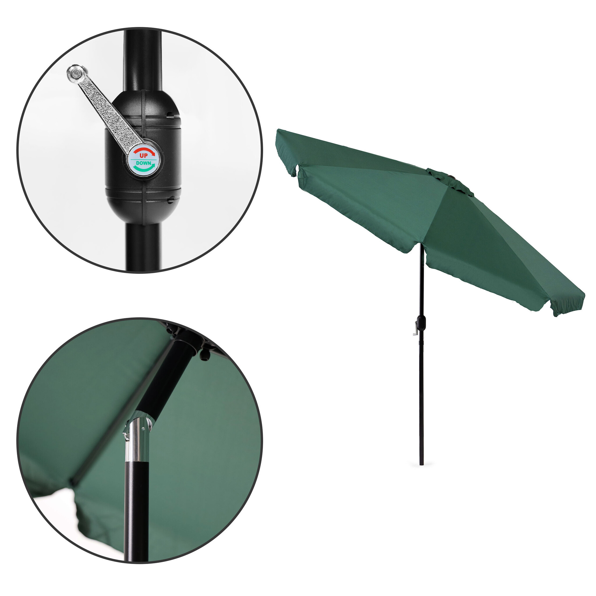 Parasol - polyester - kantelbaar - 300 cm - groen