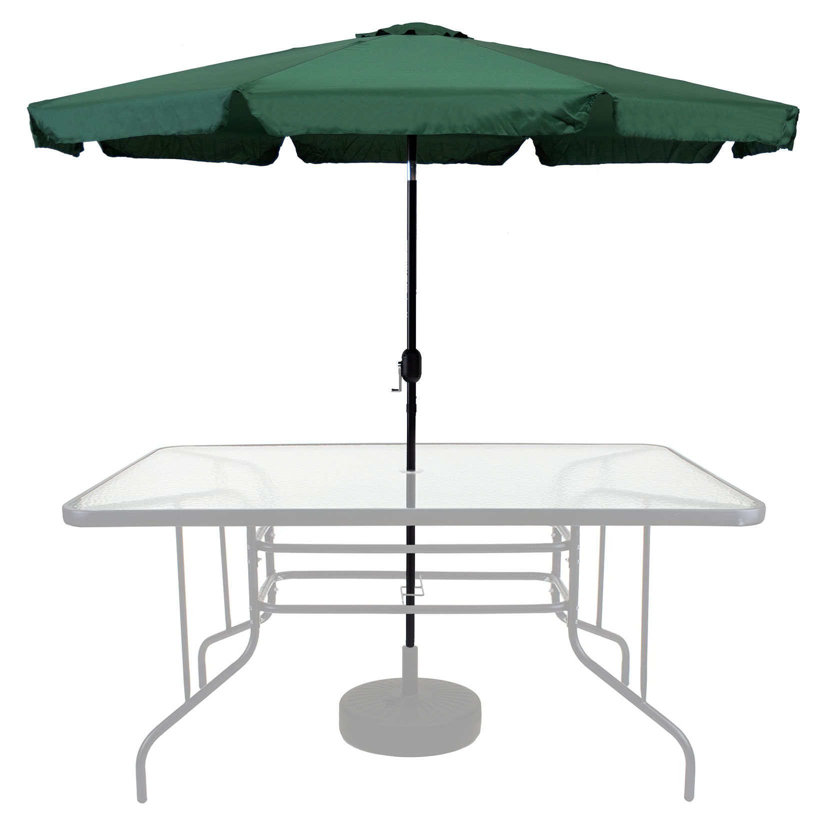 Parasol - polyester - kantelbaar - 300 cm - groen