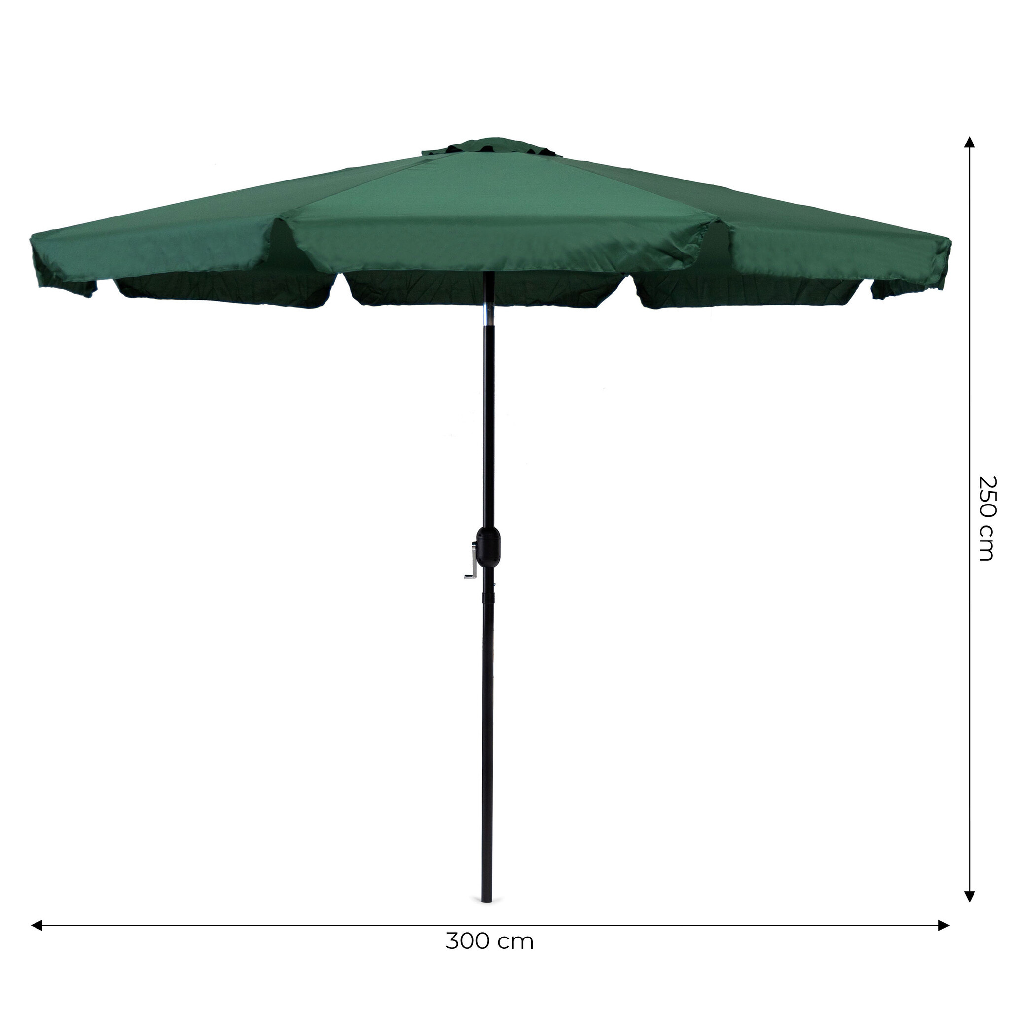 Parasol - polyester - kantelbaar - 300 cm - groen