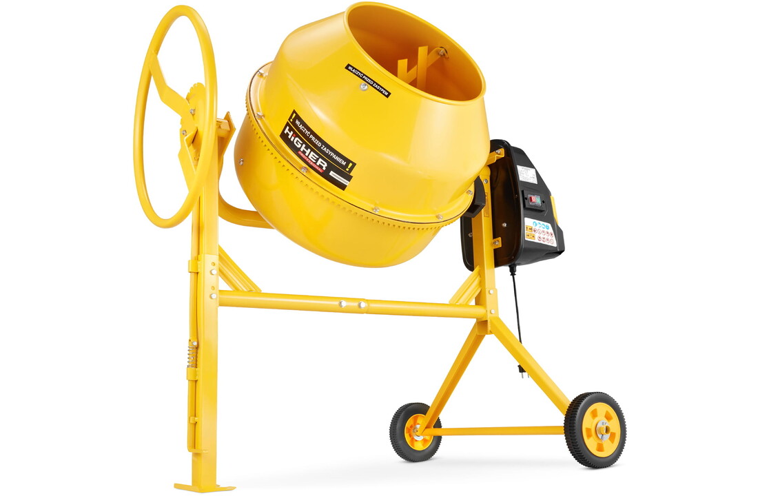 Betonmolen - betonmixer - 180L - 650W - HIGHER - geel