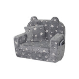 Kinderfauteuil - POLAR - 51x40x41 cm - sterren - grijs