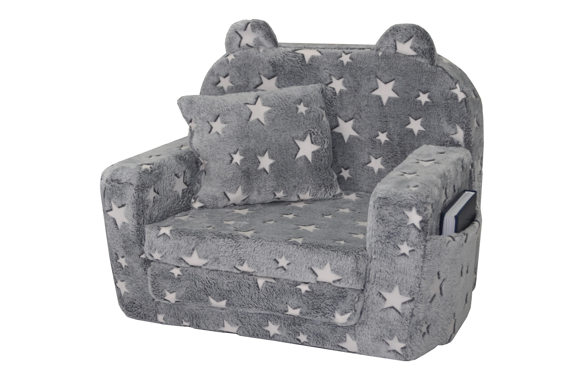 Kinderfauteuil - POLAR - 51x40x41 cm - sterren - grijs