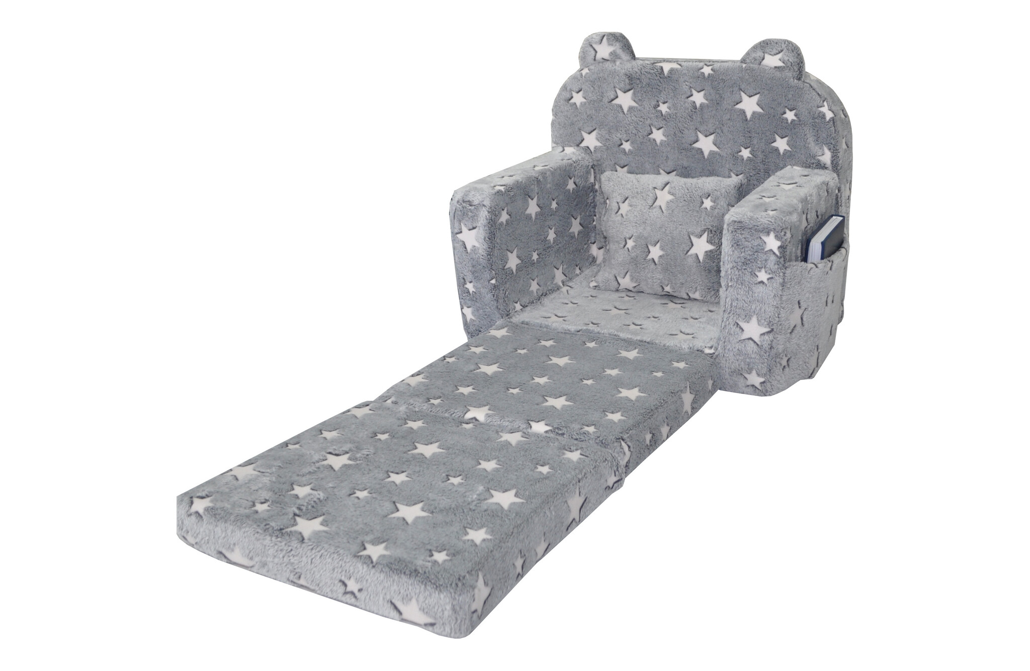 Kinderfauteuil - POLAR - 51x40x41 cm - sterren - grijs