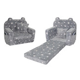 Kinderfauteuil - POLAR - 51x40x41 cm - sterren - grijs