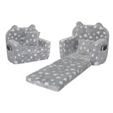 Kinderfauteuil - POLAR - 51x40x41 cm - hartjes - grijs