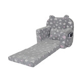 Kinderfauteuil - POLAR - 51x40x41 cm - hartjes - grijs roze