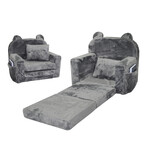 Kinderfauteuil - POLAR - 51x40x41 cm - effen - grijs