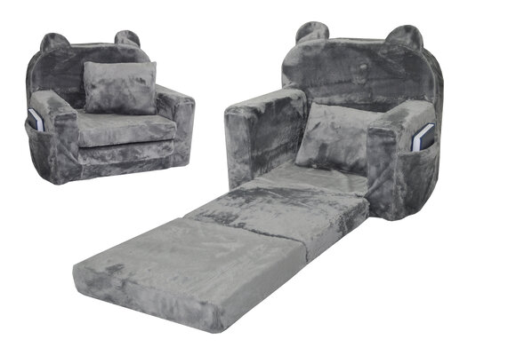 Kinderfauteuil - POLAR - 51x40x41 cm - effen - grijs