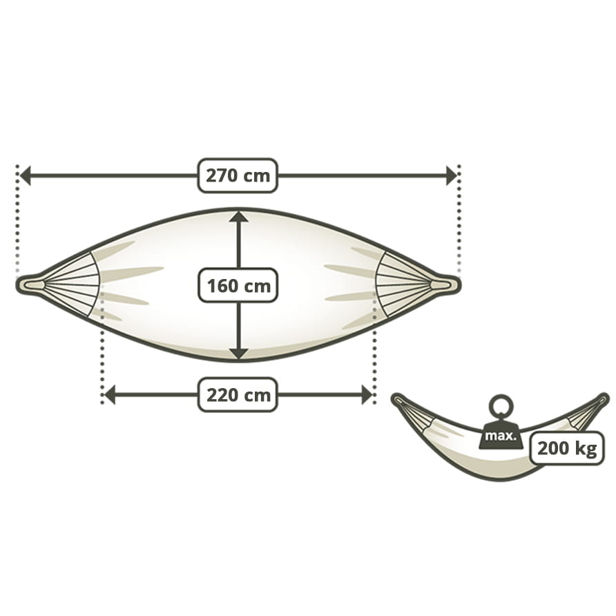 Hangmat met standaard - tot 220 kg - grijs frame - oranje rood