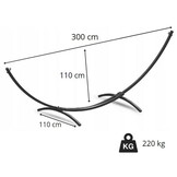 Hangmat met standaard - tot 220 kg - grijs frame - oranje rood