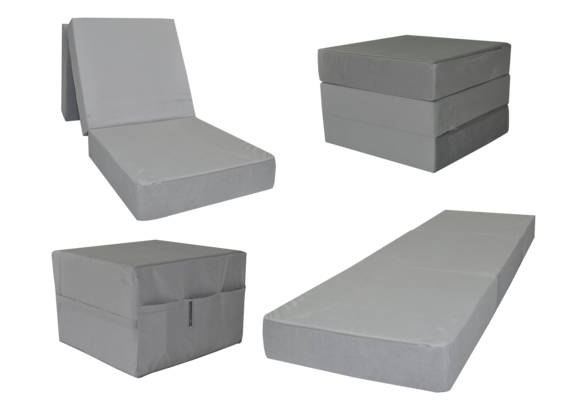 Opvouwbaar matras - logeermatras - 195x65x15 cm - grijs