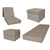 Opvouwbaar matras - logeermatras - 195x65x15 cm - beige