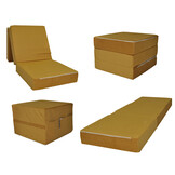 Opvouwbaar matras - logeermatras - 195x65x15 cm - okergeel