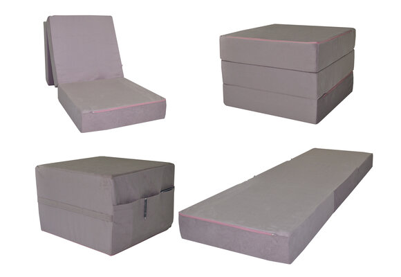 Opvouwbaar matras - logeermatras - 195x65x15 cm - lila