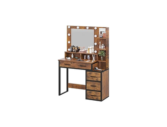 Kaptafel - met spiegel en licht - 92x40x143,5 cm - industrieel