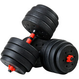 Verstelbare dumbbells - 40 kg - 2x20 kg - zwart rood