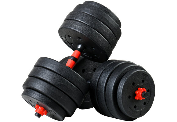 Verstelbare dumbbells - 40 kg - 2x20 kg - zwart rood