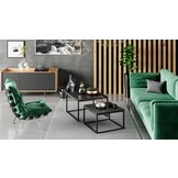 Salontafel zwart - set van 2 bijzettafels - 70x70 en 60x60cm