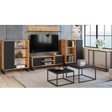 Salontafel zwart - set van 2 bijzettafels - 70x70 en 60x60cm