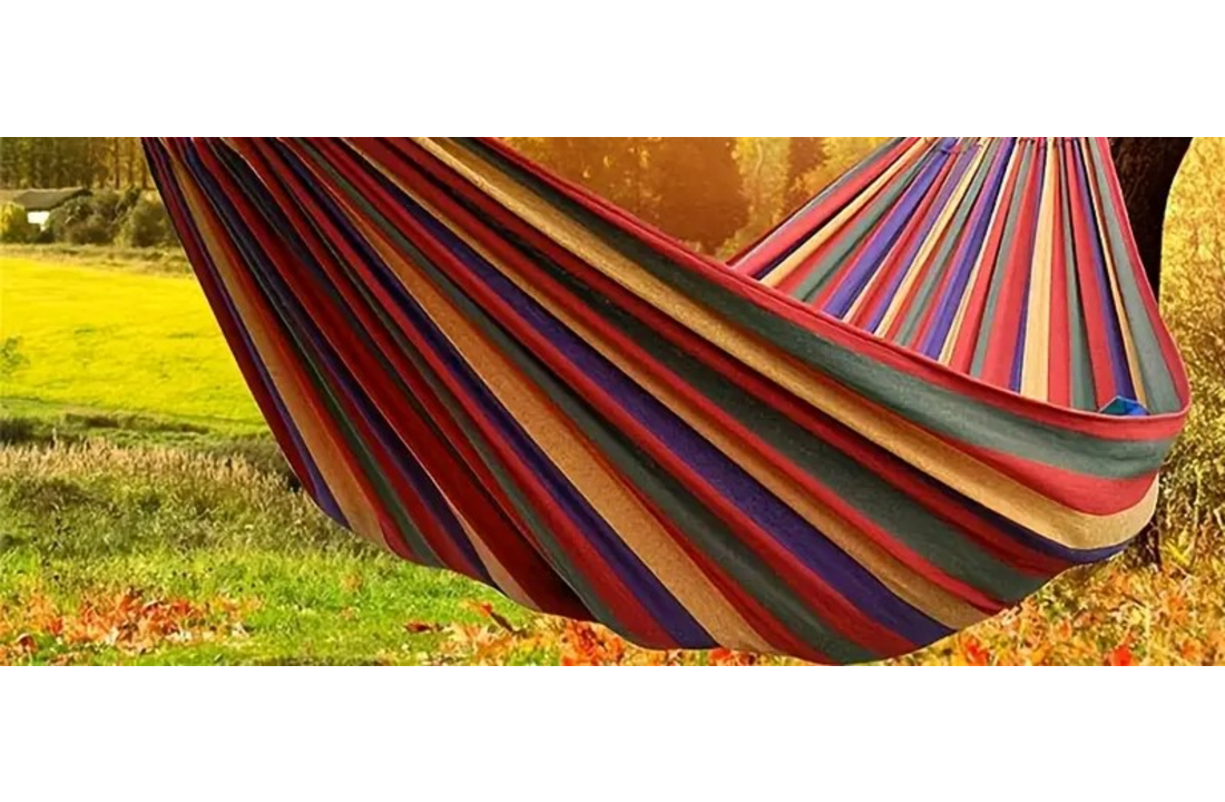Hangmat - 200x150 cm - polyester/katoen - rood