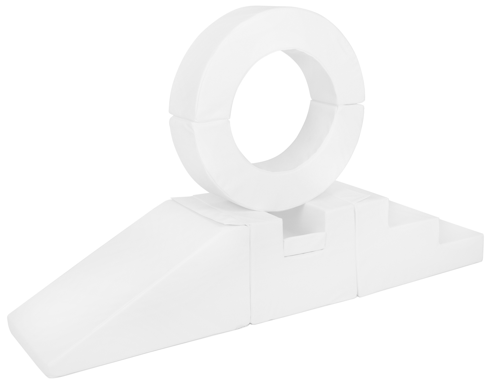 Foam blokken - met hoepel en glijbaan - 7 delig - wit