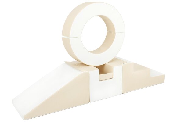 Foam blokken - met hoepel en glijbaan - 7 delig - beige
