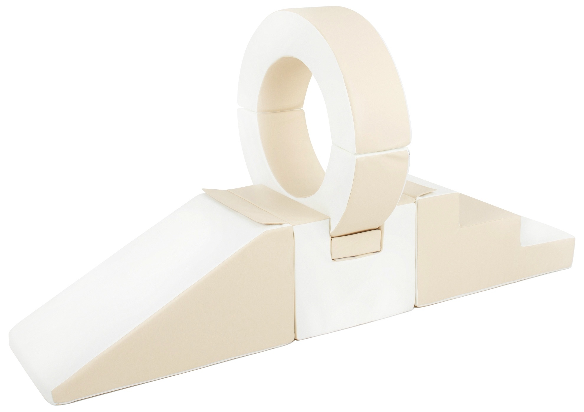 Foam blokken - met hoepel en glijbaan - 7 delig - beige