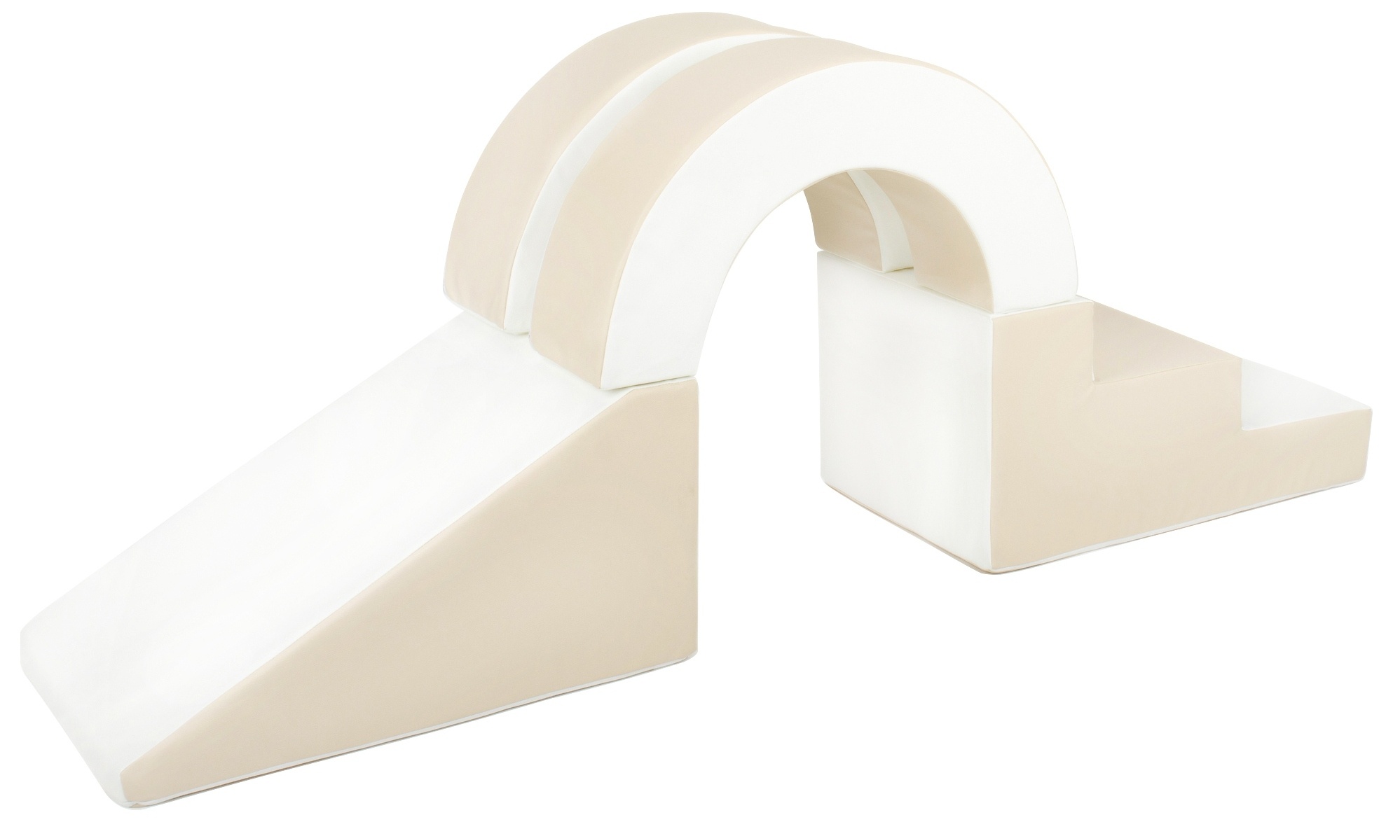 Foam blokken - met hoepel en glijbaan - 7 delig - beige