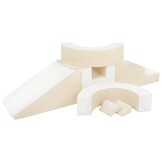 Foam blokken - met hoepel en glijbaan - 7 delig - beige