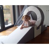 Foam blokken - met hoepel en glijbaan - 7 delig - roze