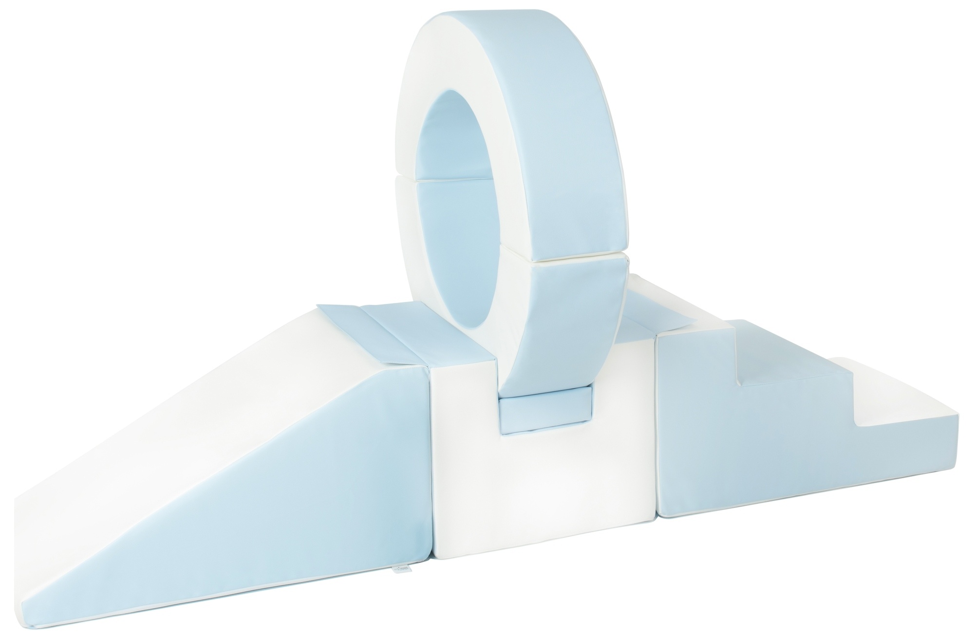 Foam blokken - met hoepel en glijbaan - 7 delig - blauw