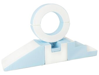 Foam blokken - met hoepel en glijbaan - 7 delig - blauw