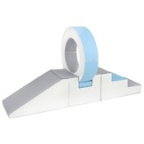 Foam blokken - met hoepel en glijbaan - 7 delig - blauw grijs