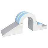 Foam blokken - met hoepel en glijbaan - 7 delig - blauw grijs