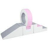 Foam blokken - met hoepel en glijbaan - 7 delig - roze grijs