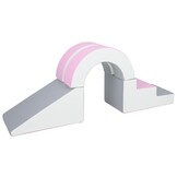 Foam blokken - met hoepel en glijbaan - 7 delig - roze grijs