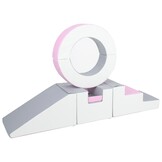 Foam blokken - met hoepel en glijbaan - 7 delig - roze grijs