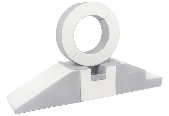 Foam blokken - met hoepel en glijbaan - 7 delig - grijs