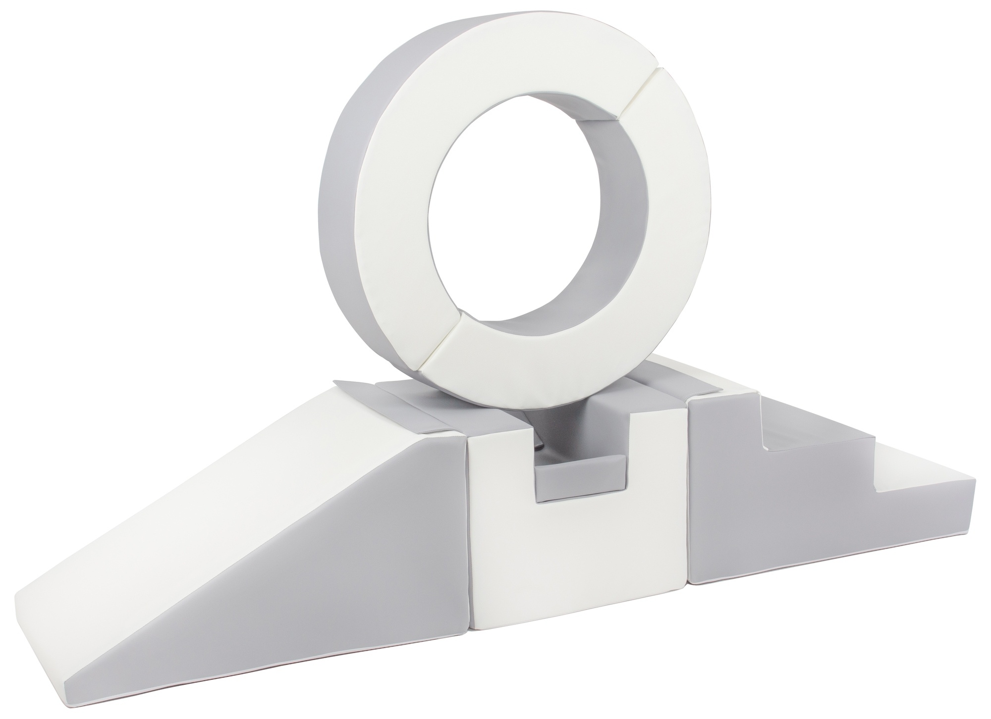 Foam blokken - met hoepel en glijbaan - 7 delig - grijs