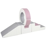 Foam blokken - met hoepel en glijbaan - 7 delig - oudroze grijs