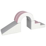 Foam blokken - met hoepel en glijbaan - 7 delig - oudroze grijs