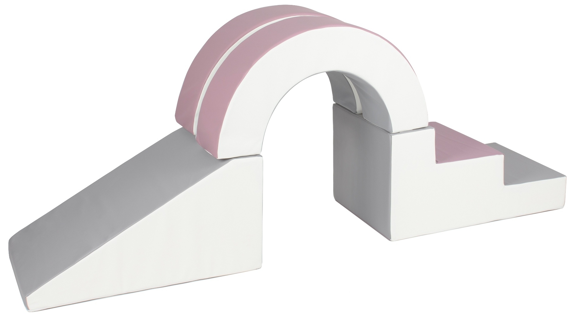 Foam blokken - met hoepel en glijbaan - 7 delig - oudroze grijs