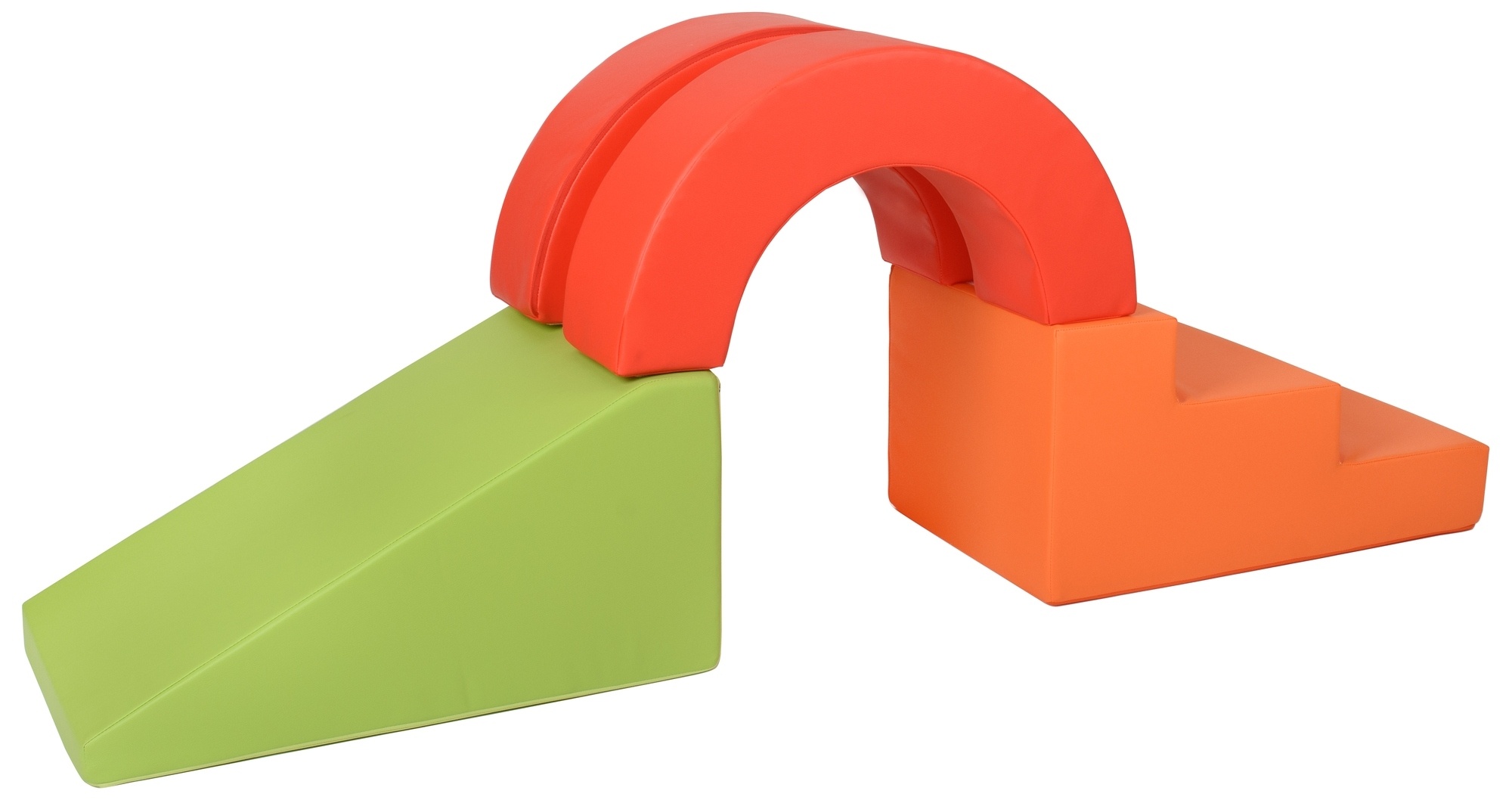 Foam blokken - met glijbaan - 7 delig - oranje geel groen