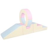 Foam blokken - met hoepel en glijbaan - 7 delig - pastelkleuren