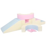 Foam blokken - met hoepel en glijbaan - 7 delig - pastelkleuren
