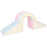 Foam blokken - met hoepel en glijbaan - 7 delig - pastelkleuren