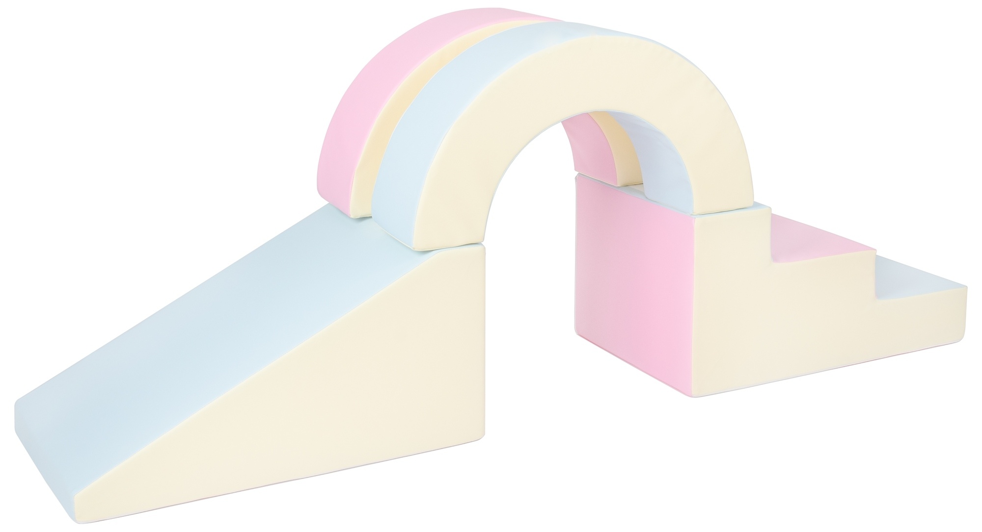 Foam blokken - met hoepel en glijbaan - 7 delig - pastelkleuren